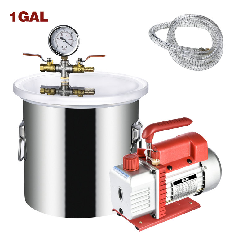 Frifer 1 Gallon Vacuum Chamber Kit With 3 CFM Vacuum Pump Stainless